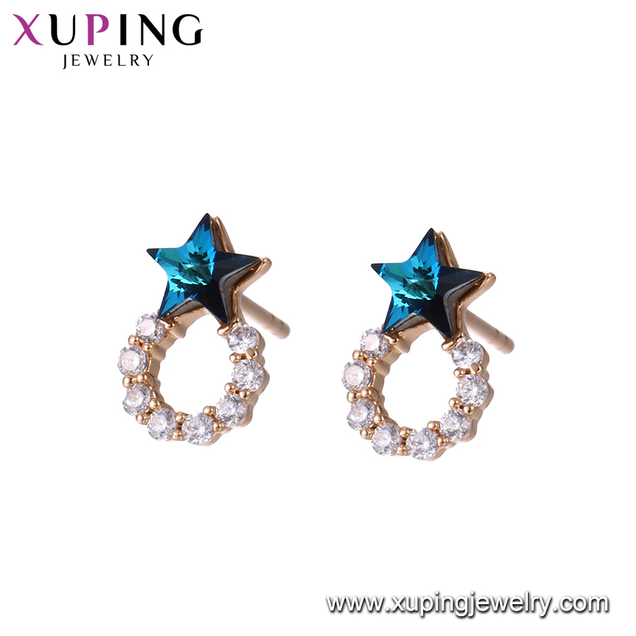 Xuping Fashion Jewelry Pyriform Shaped Fashionable Stud Luxury Crystals From Swarovski Earrings