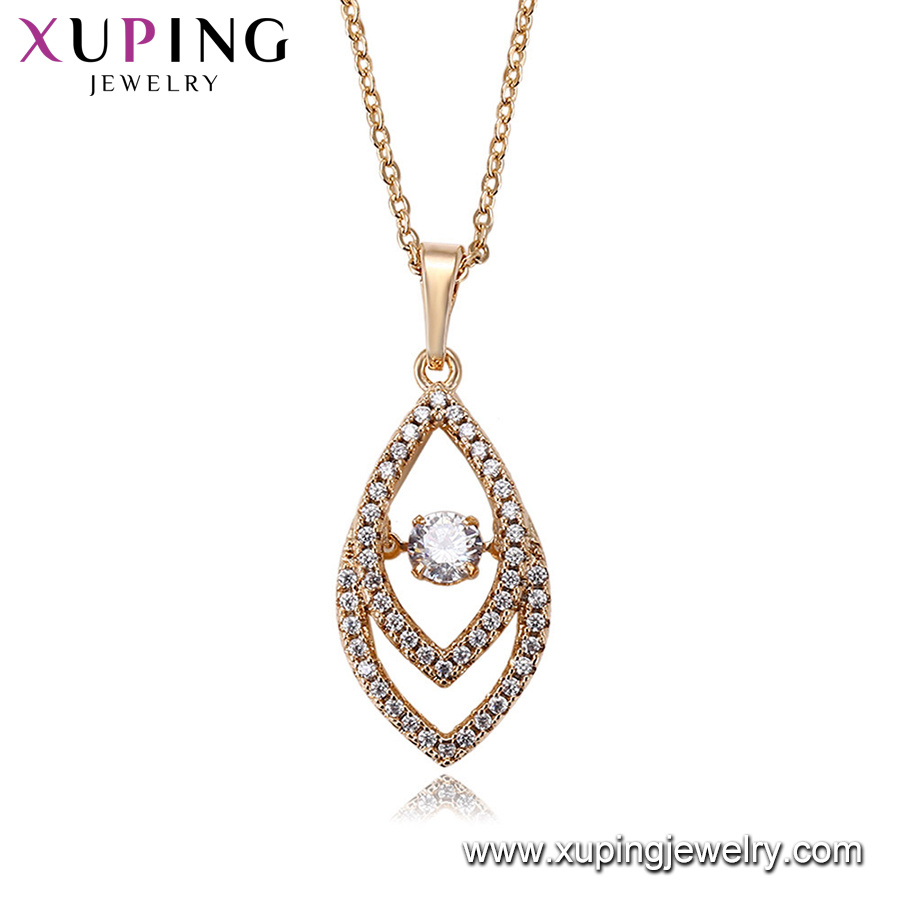44618 Xuping New Top Quality Special 18K Gold Silk Thread Necklace Environmental Copper Imitation Jewelry
