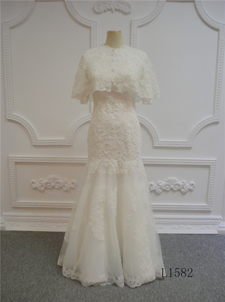 Luxury Short Sleeve Wedding Dress 2017 Lace Wedding Dress