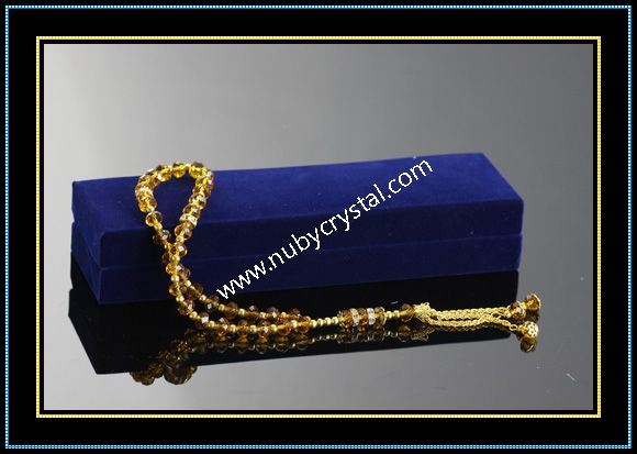33PCS Islamic Crystal Rosaries with Golden Chain (k11)