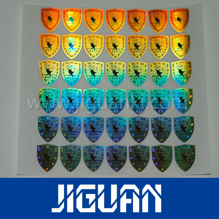 Accept Logo Printing Custom Color Printing 3D Rainbow Hologram Sticker