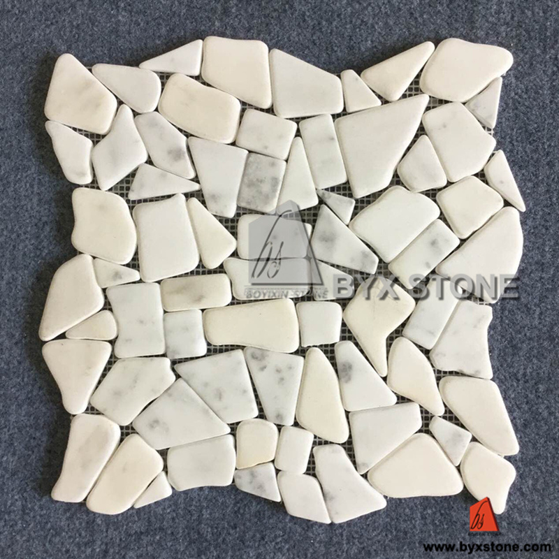 Oriental White Irregular Shape Marble Mosaics