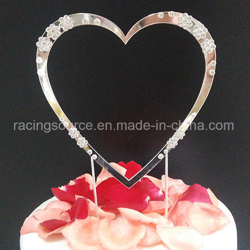 Sparkly Diamantee Single Heart Cake Decoration Wedding Cake Topper Heart