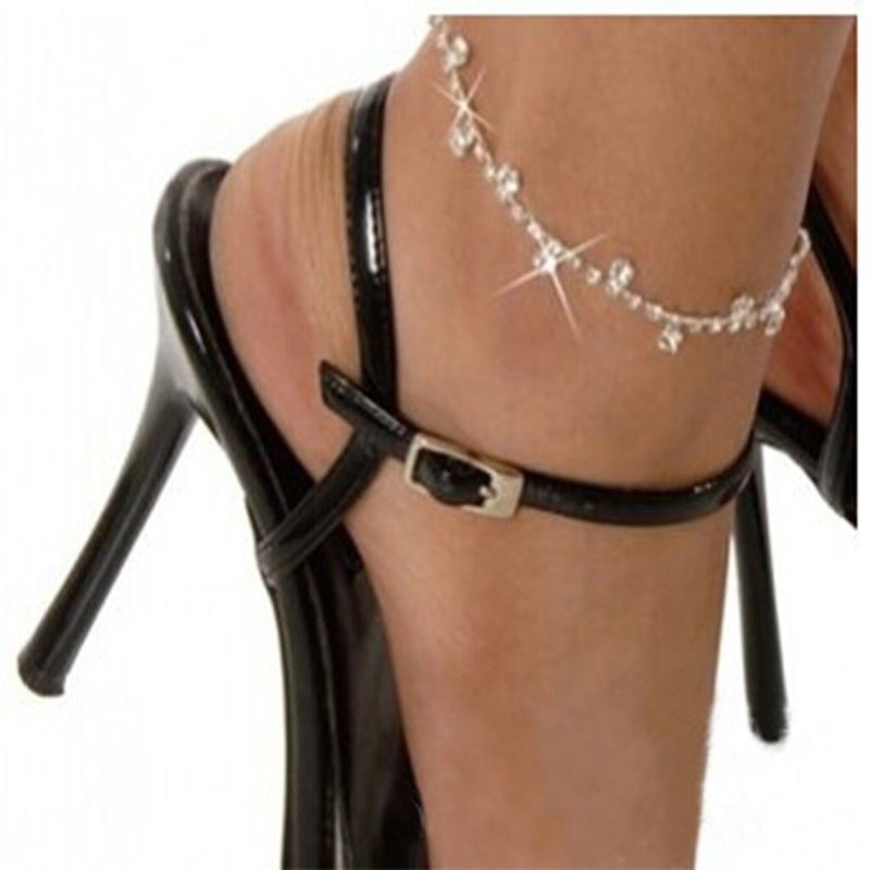 1PCS Silver Crystal Foot Chain Bracelet Ankle for Wedding Women