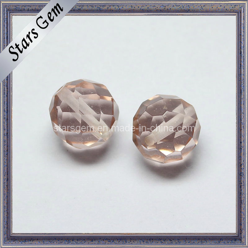 Faceted Glass Ball Beads with Hole Drilled