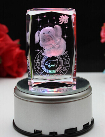 Beauty Engraving 3D Laser Crystal 3D Glass Photo Cube for Gift