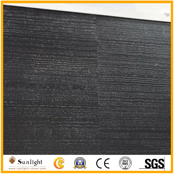 Cheap Ink Black Marble/Black Stone, Leather Surface Ink Black Marble Slabs