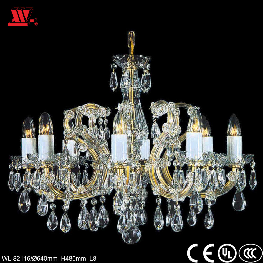 Traditional Crystal Chandelier with Glass Chains Wl-82116