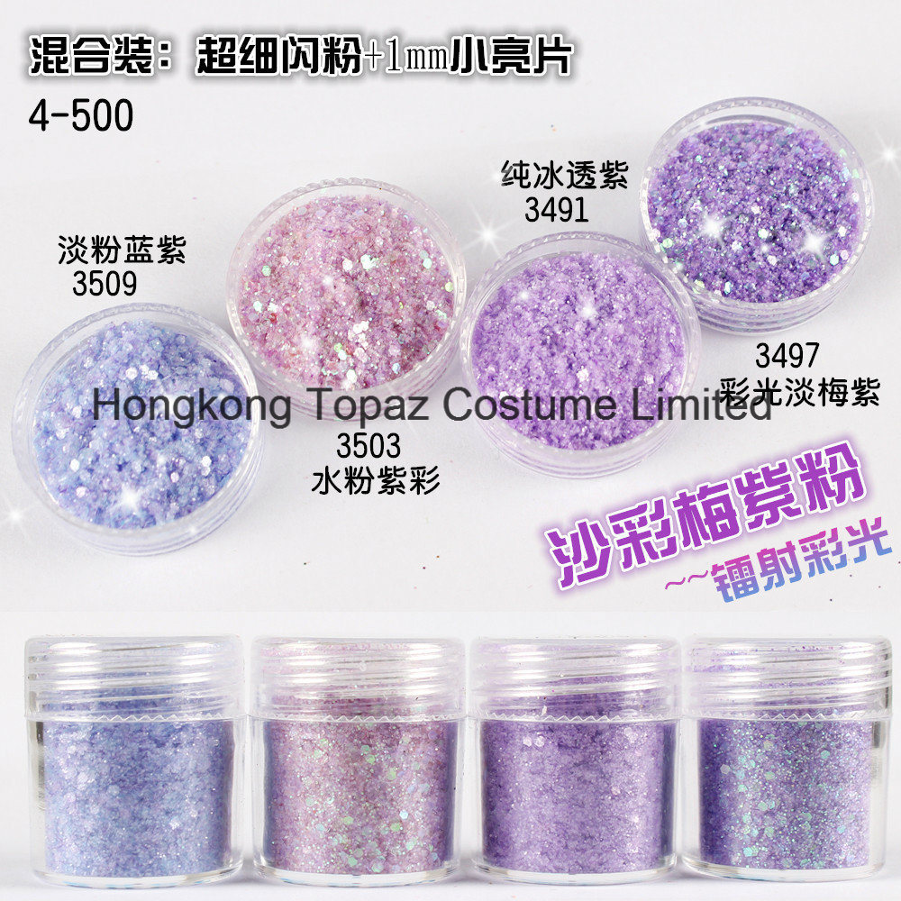 Soft Plum Purple & Pink Hexagon Sheet Nail Art Light Decorations Paillette Glitter (EG11)