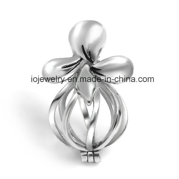 Custom Flower Cage Pendant for Pearls 925 Sterling Silver Jewelry