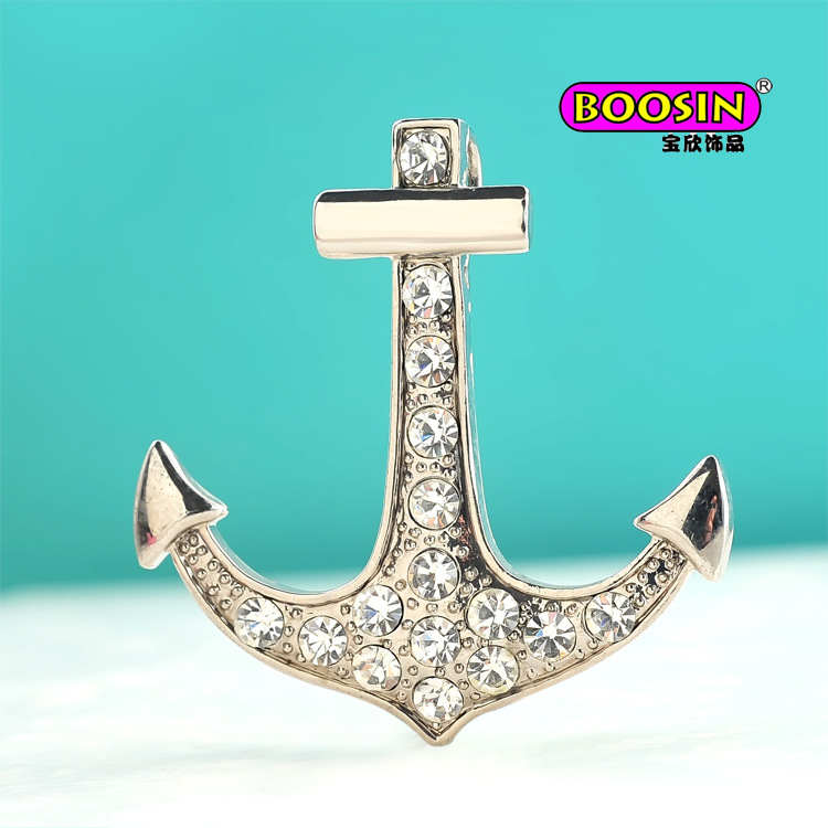 Factory Custom DIY Jewelry Silver Plating Metal Anchor Pendant
