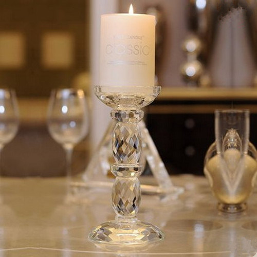 Elegant Eurpean Crystal Glass Candleholder for Decoration