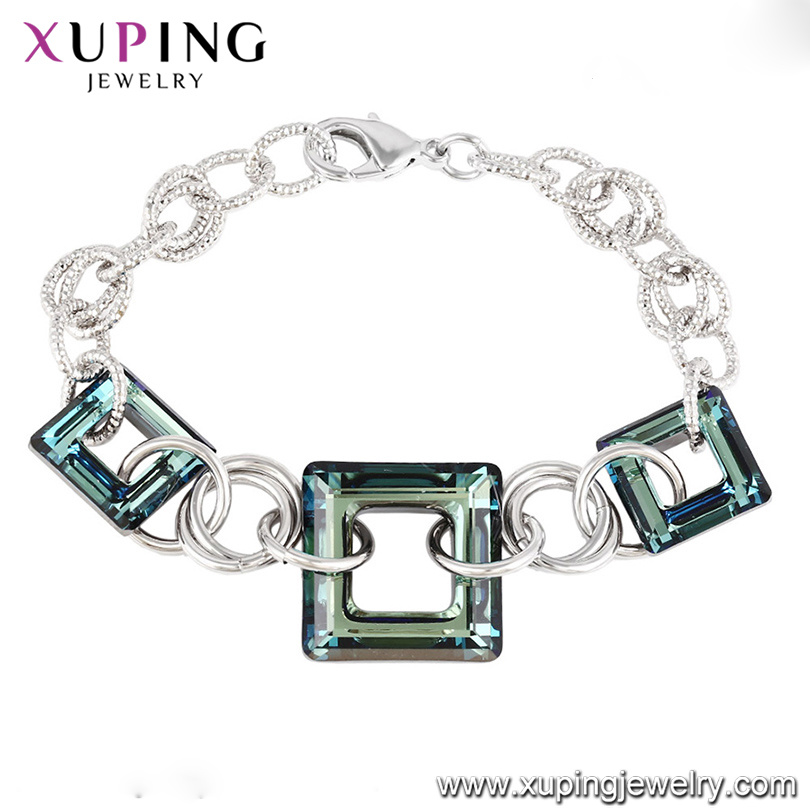 Xuping Crystals From Swarovski Square Bracelet Lady, Bracelets From Turkey, Latest Ladies Fashion Bracelets
