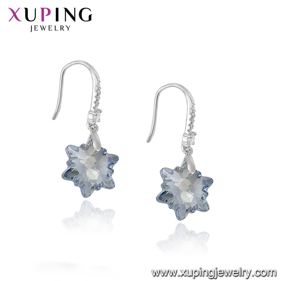Xuping Fashion Wholsale Jewelry, Crystals From Swarovski Charms Dangling Earrings, Silver Color Earring