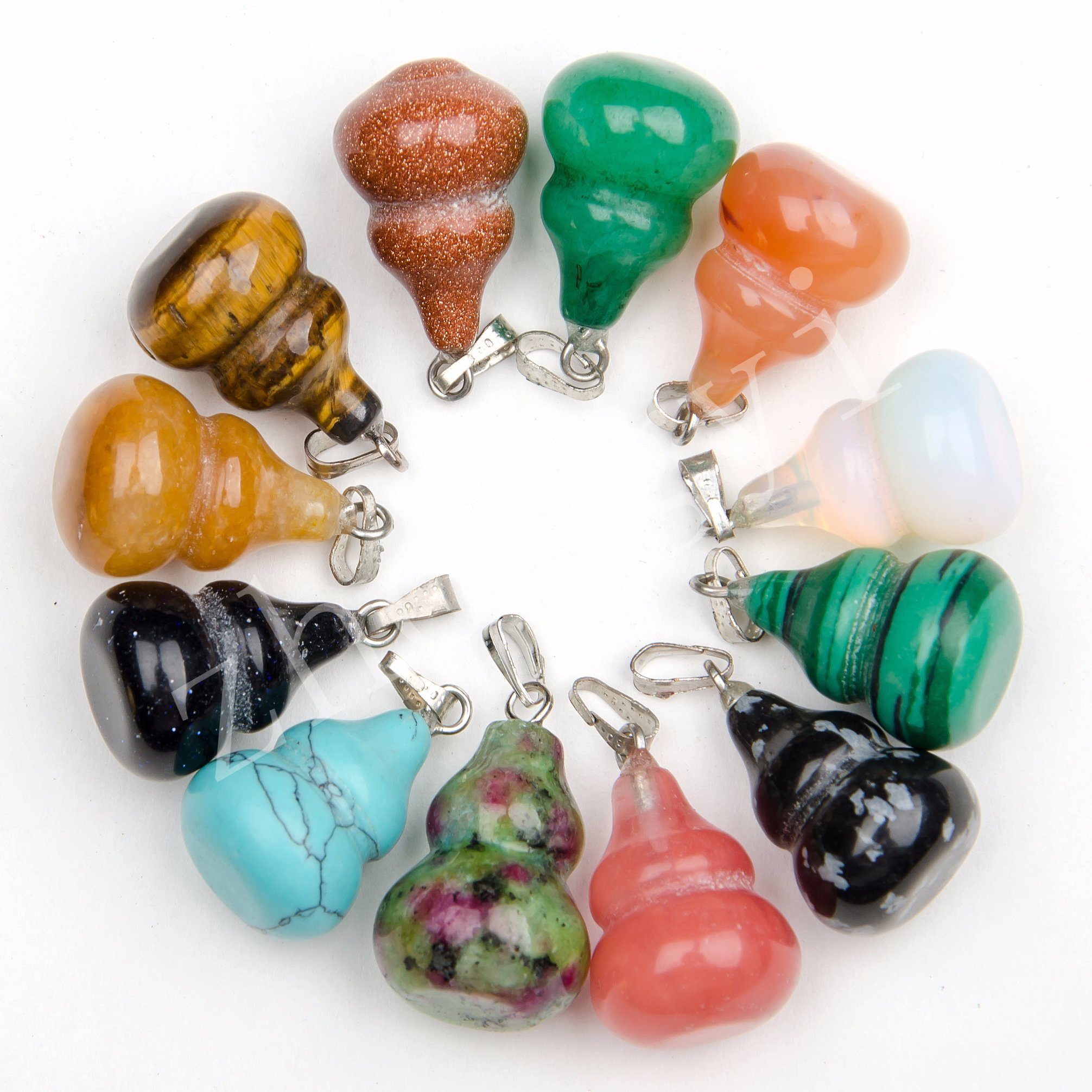 Wholesale Natural Gemstone Quality Crystal Gourd Charms Pendants