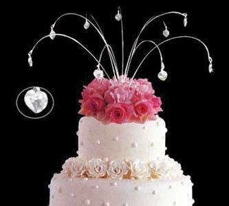 Hanging Sparkle Jewelry Wedding Cake Topper