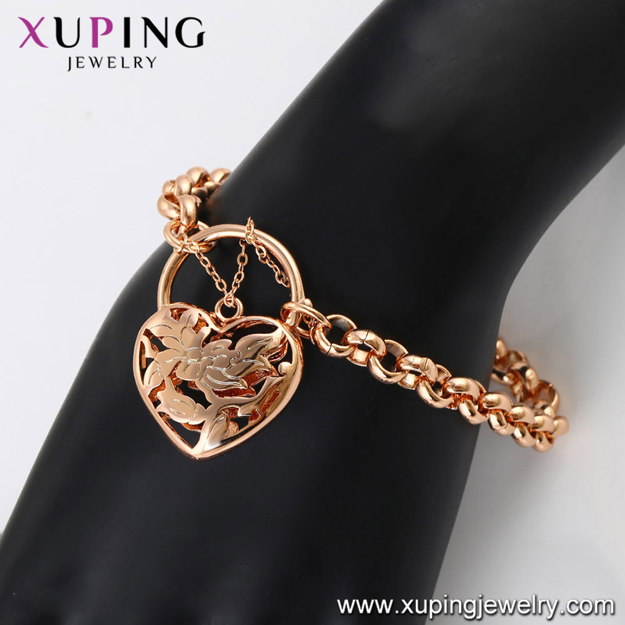 75482heart Shape Luxury Environmental Copper Bracelet Saudi Arabia Jewelry