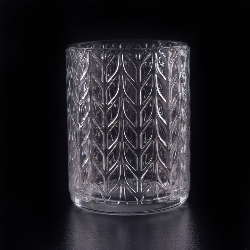 Straight Candle Holder with Special Embossed Pattern