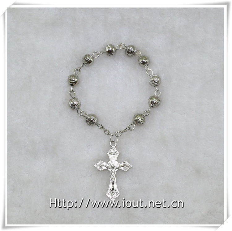6mm Matel Beads Finger Rosary with Cross, Finger Rosary (IO-ce087)