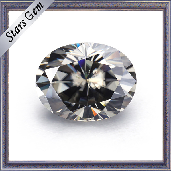 Grey Color Oval Cut Synthetic Moissanite for Fashion Ring