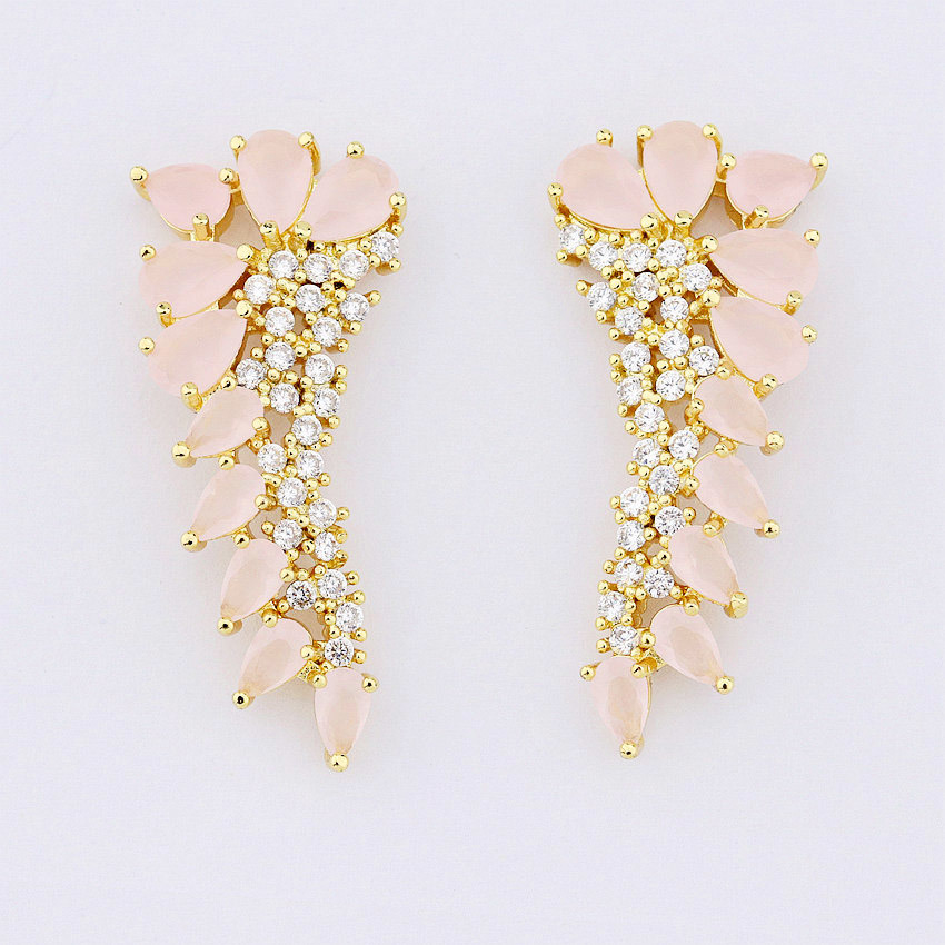 China Wholesale Crystal in Pink Stud Earring Charm Jewellery