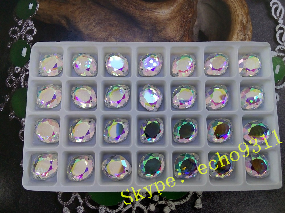13*16mm Ab Glass Stones Flatback Stones for Garment Sewing