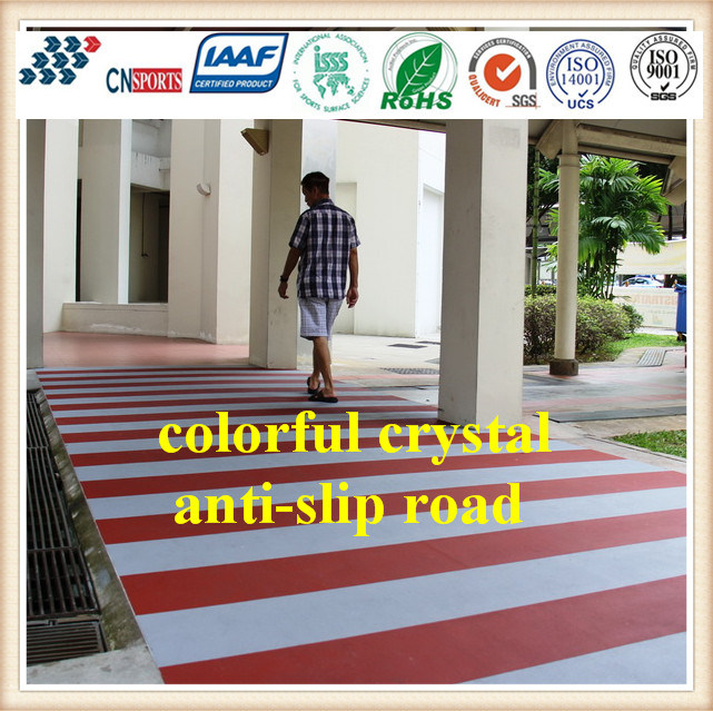 Color Crystal Anti-Slip Road Flooring with Colored Crystal Aggregate