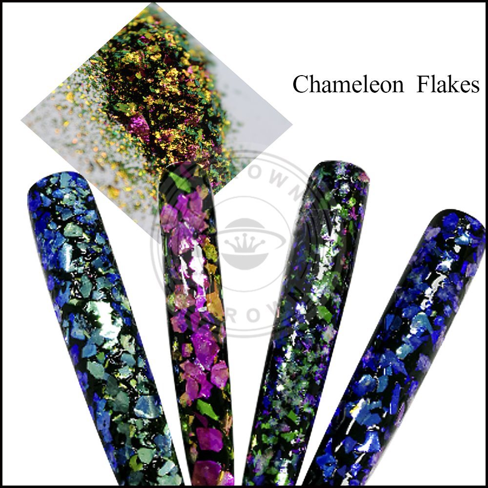 Irregular Chameleon Flakes Pigment, Chameleon Effect Powder Pigment for Nail Polish, Paint, Printing