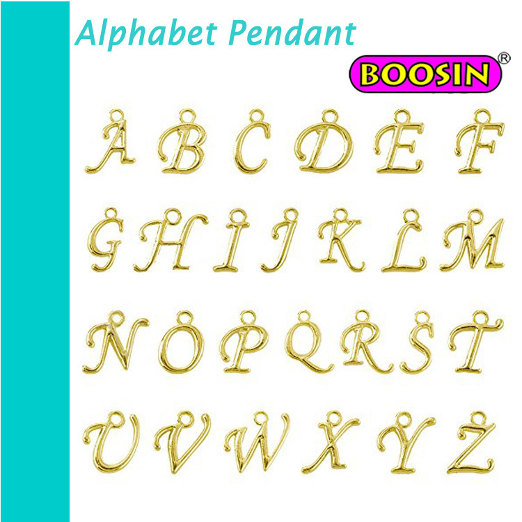 Factory Custom Zinc Alloy Gold Filled Alphabet Letter Pendant