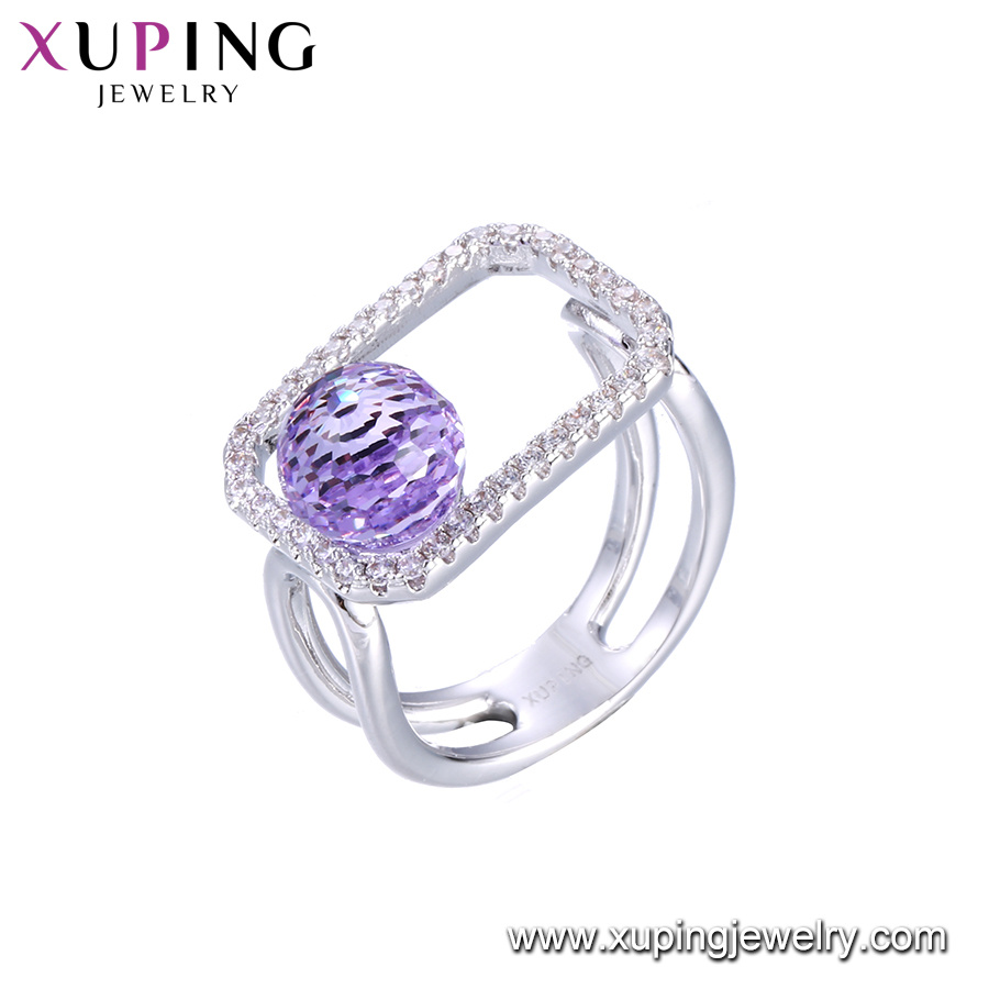 Xuping Silver Color Ring, Crystals From Swarovski Silver Color Jewelry, Imitation Diamond Ring