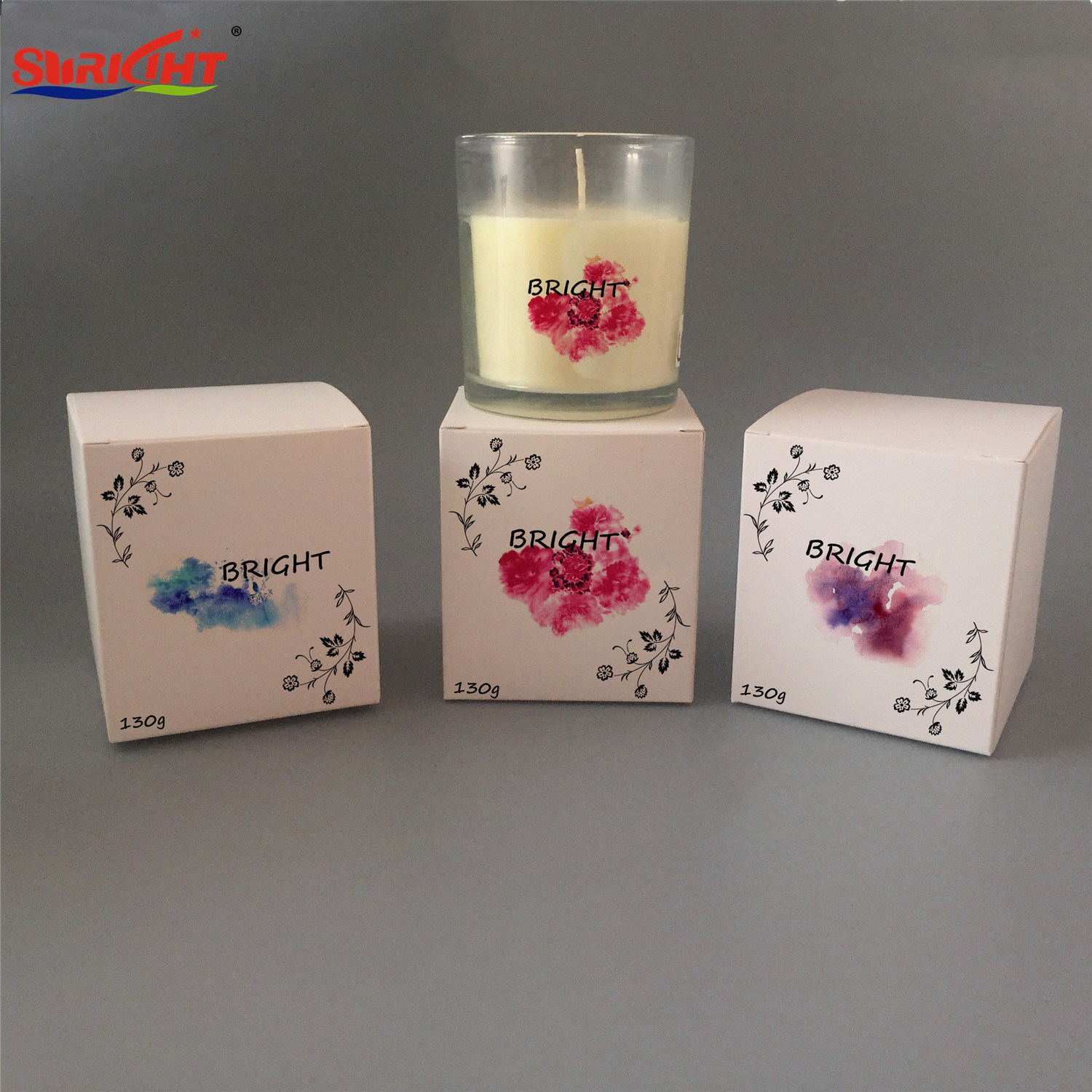 Ribbed Organic Natural Bio Soy Wax Candle with Free Design