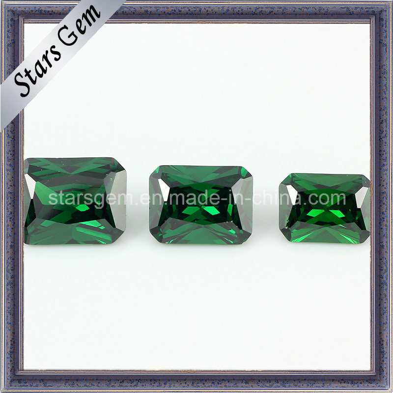 Hot Sale Emerald Color Octangle Princess Cut Cubic Zirconia
