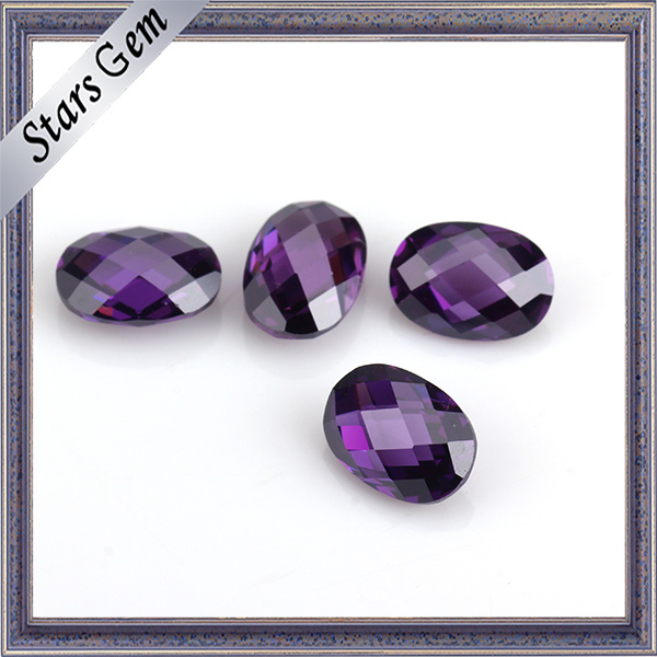 Jewelry Set Various Color Double Checker Cut Oval CZ Stone