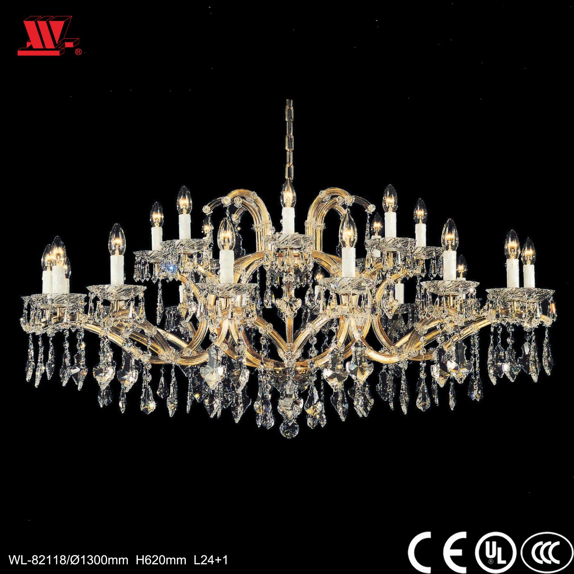 Traditional Crystal Chandelier with Glass Chains Wl-82118