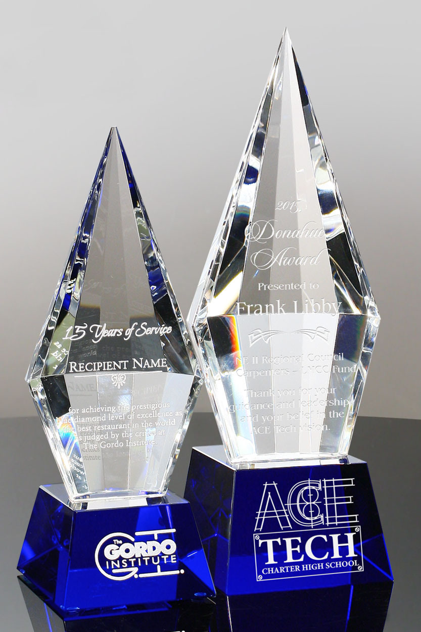 Years of Service Awards Starphire Diamond Crystal Award Blue