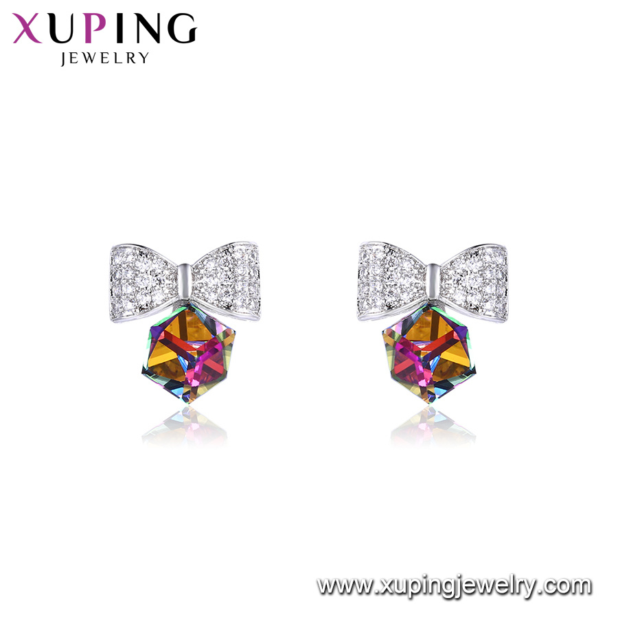 Xuping Big Top Arabic Gold Earrings Designs Crystals From Swarovski