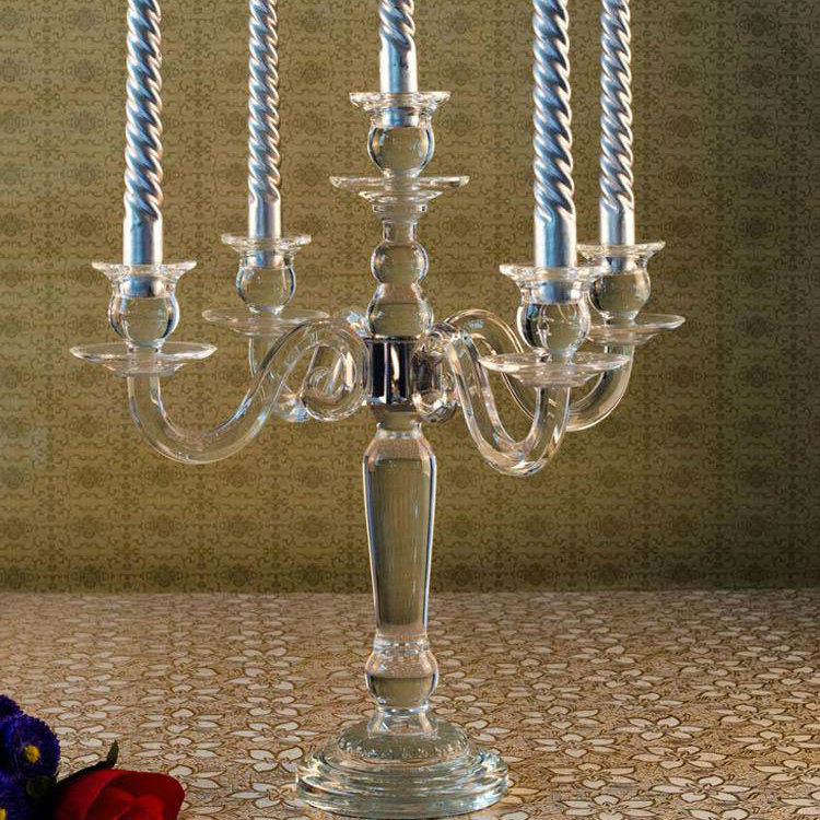 European Crystal Candlestick Wedding Hotel Candlestick Decorative Windproof Gold Crystal Candlestick for Soft Decoration