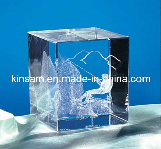 80mm Optic K9 Crystal Blank Cube Paperweight (KS11021)