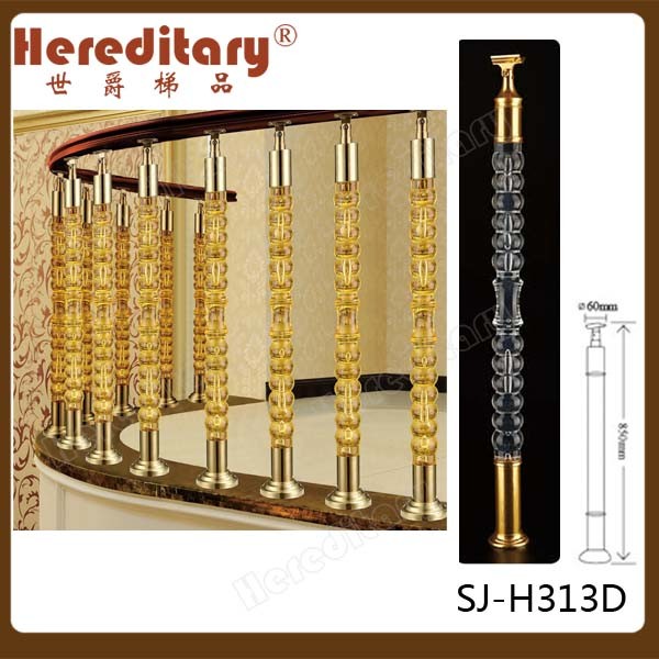 Indoor Crystal Stair Railing, Crystal Pillars, Plexiglass Acrylic Balustrade