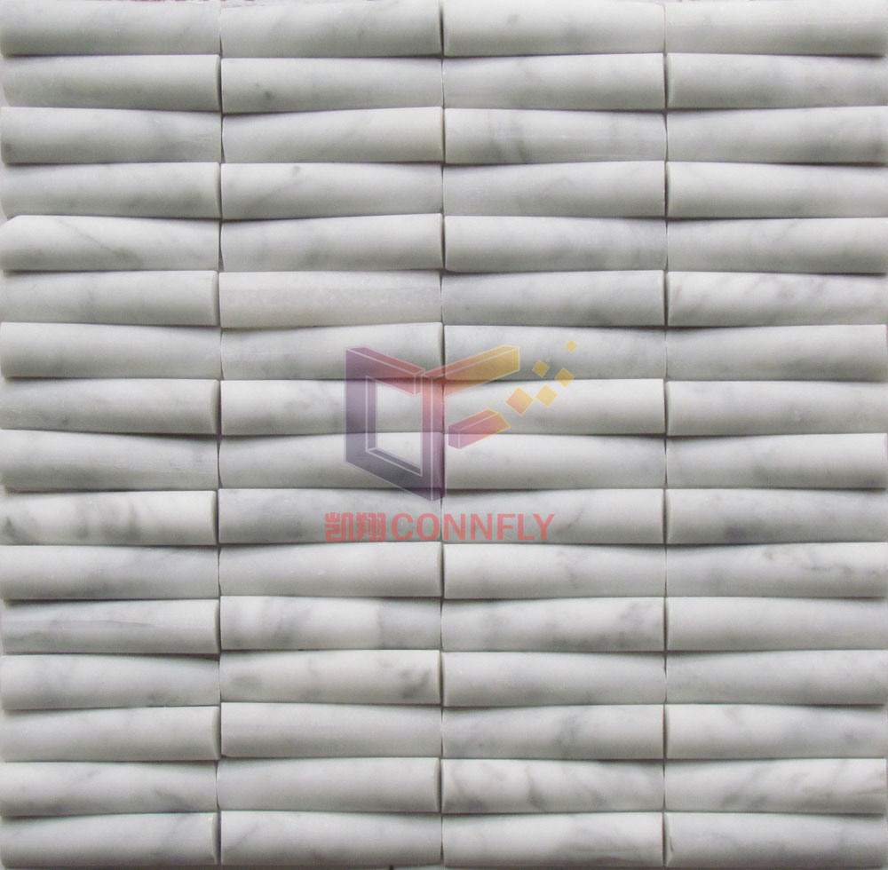 White Marble Bamboo Shape Mosaic Tile (CFS916)