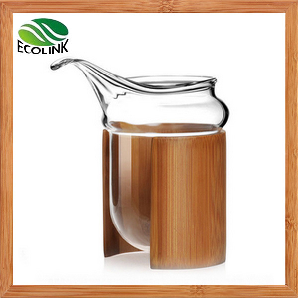 Heat-Resistant Single Wall Glass Cup with Bamboo Handle