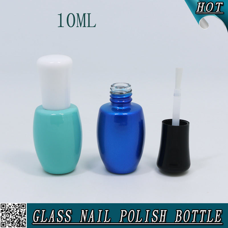 10ml Luxury Empty Round Personalized Glass Nail Polish Bottle and White Cap