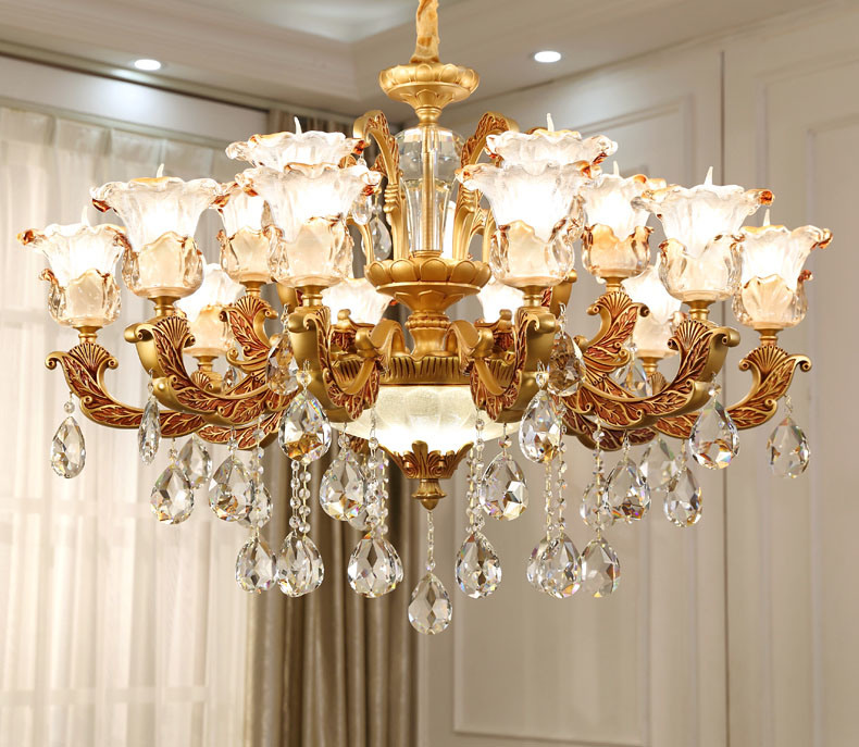 Zinc Alloy and Coating -Finish Crystal Chandelier Light