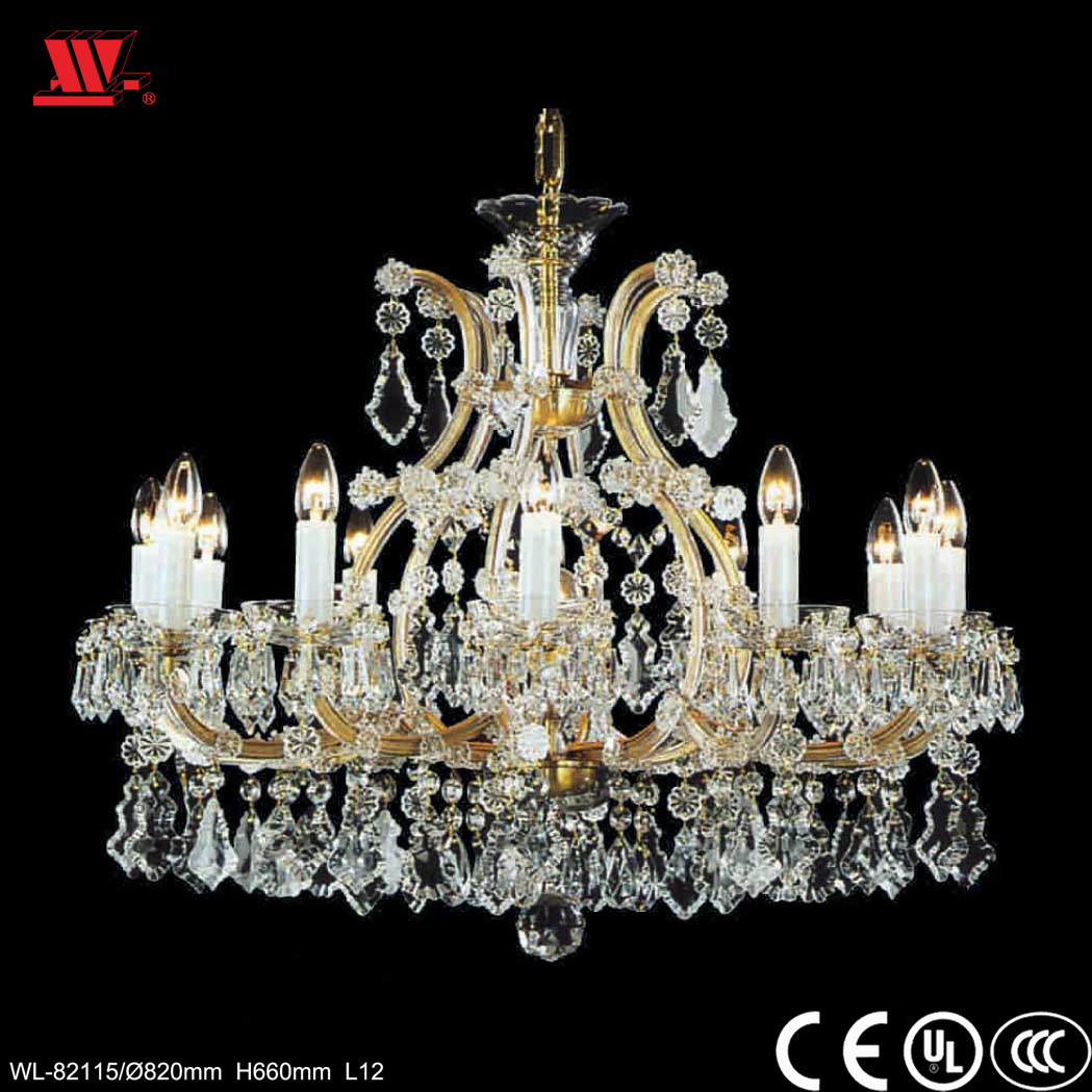 Traditional Crystal Chandelier with Glass Chains Wl-82115