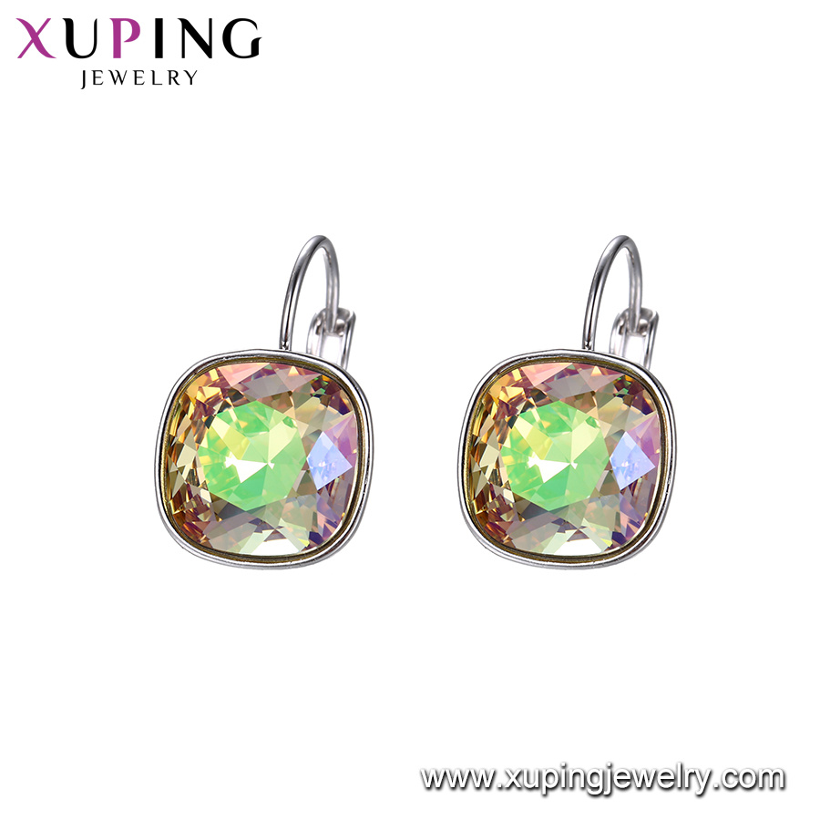 Xuping Environmental Copper Indian Gold Earrings Designs Crystals From Swarovski