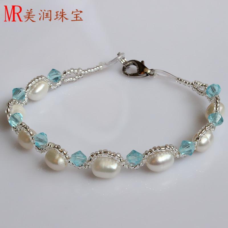 100% Genuine Freshwater Pearl Bracelet Jewelry for Christmas Gift