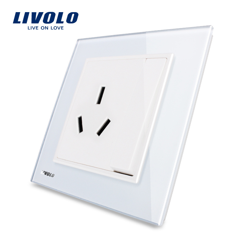 Livolo Luxury Crystal Glass 1 Gang Electrical Switch Socket Vl-W2z1b-11/12/13