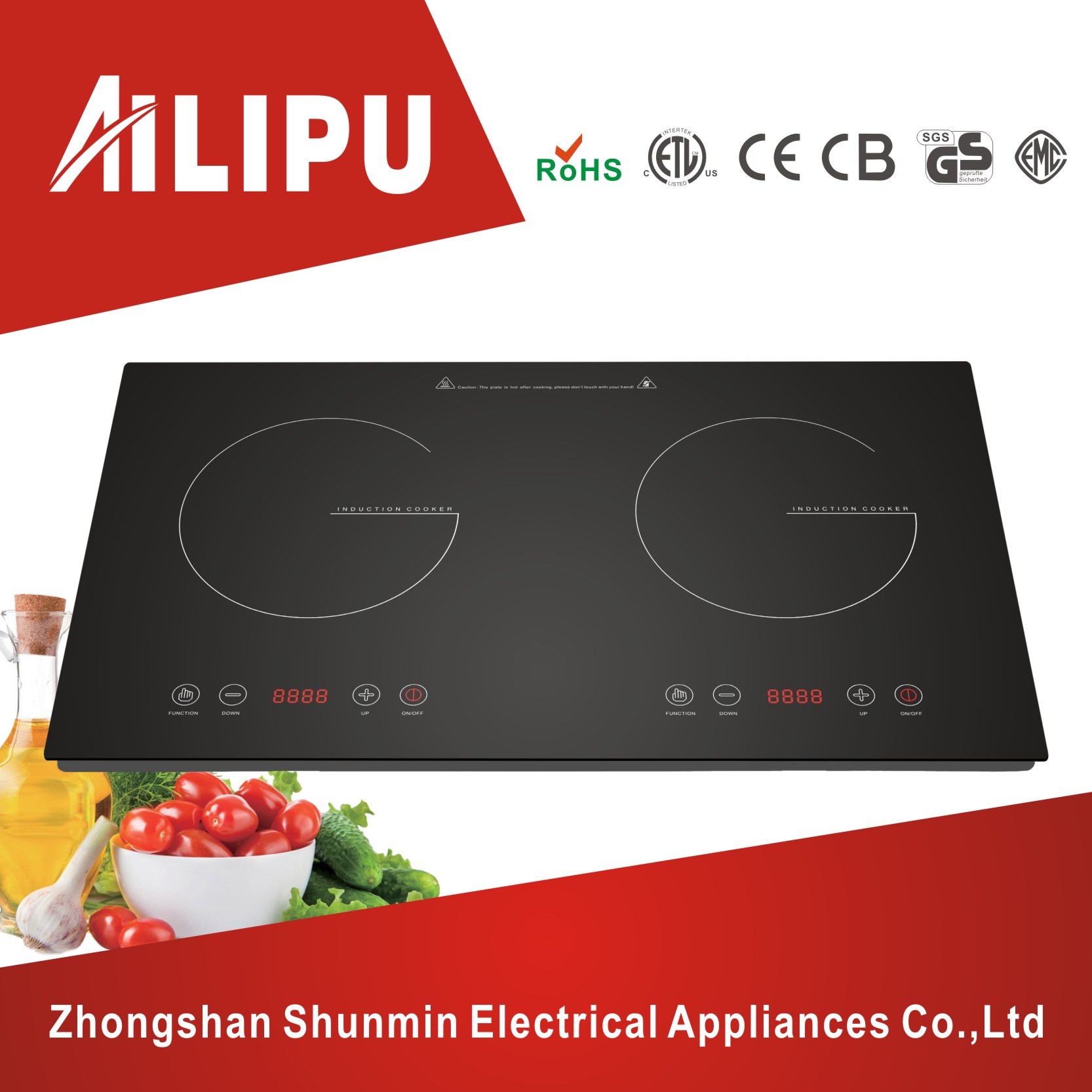 Double Plate Soft Touching Smart Cooktop