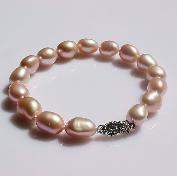 AAA Quality Natural Baroque Freshwater Pearl Bracelet (EB1603)