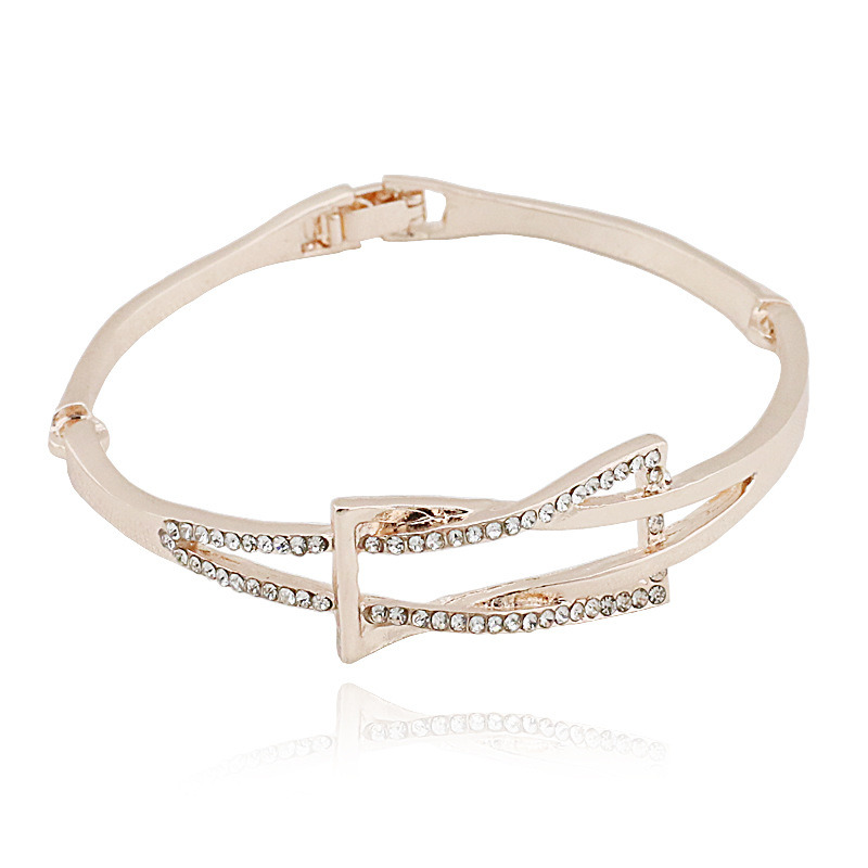 Simple Crystal Geometric Cross Bracelet Jewelry